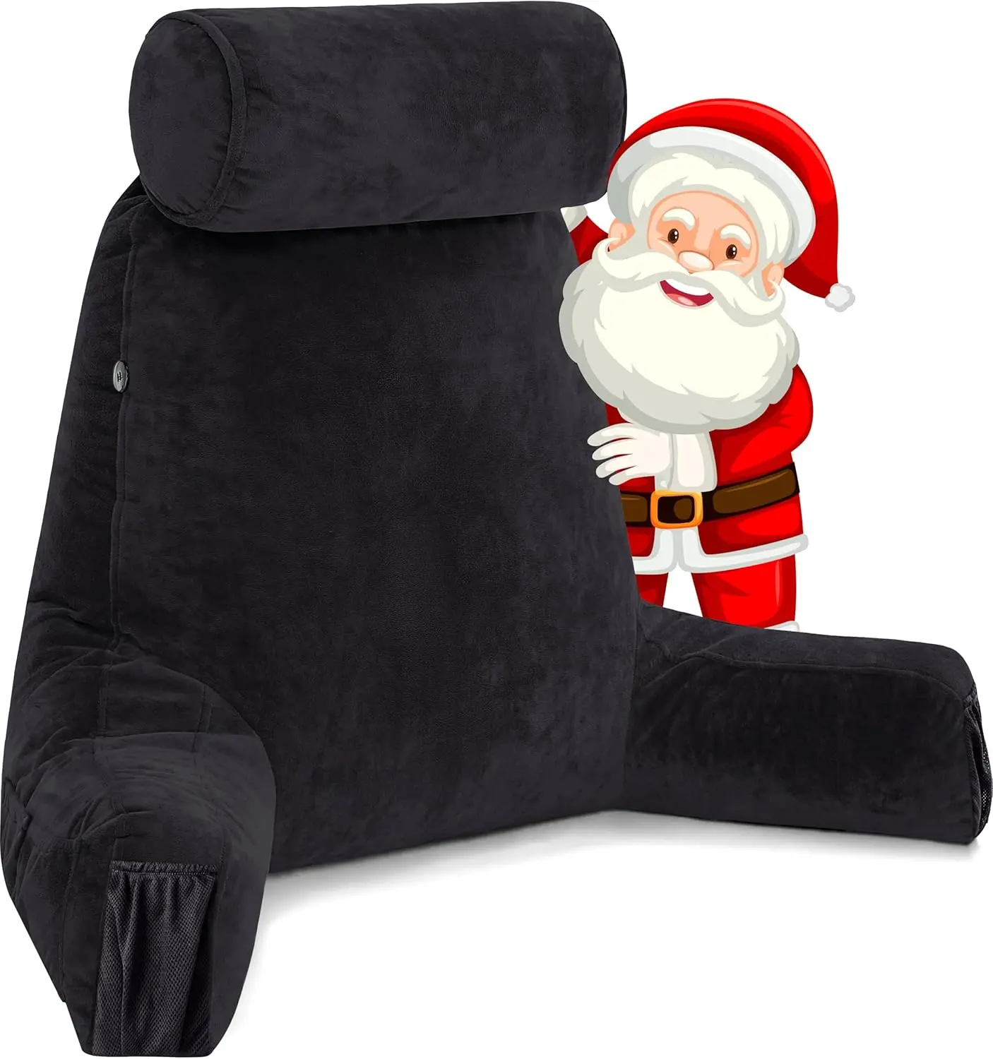 

Medium Black Backrest Pillow for Kids, Teens, and Adults - Adjustable Memory Foam with Removable Cover