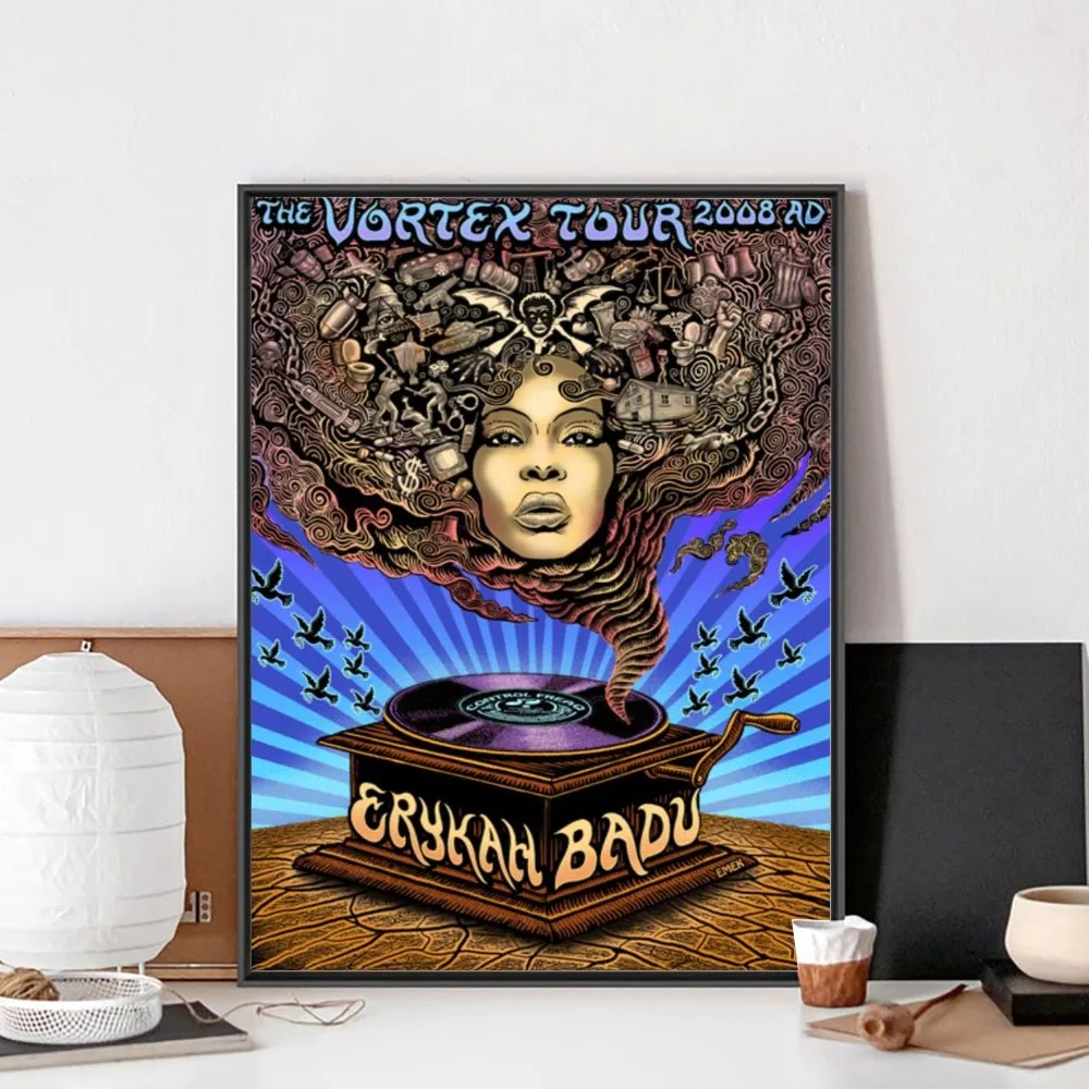 Erykah badu plakat klub Kraft papier Vintage sztuka plakat na ścianę do wystrój salonu malowanie naklejek do gabinetu sypialni