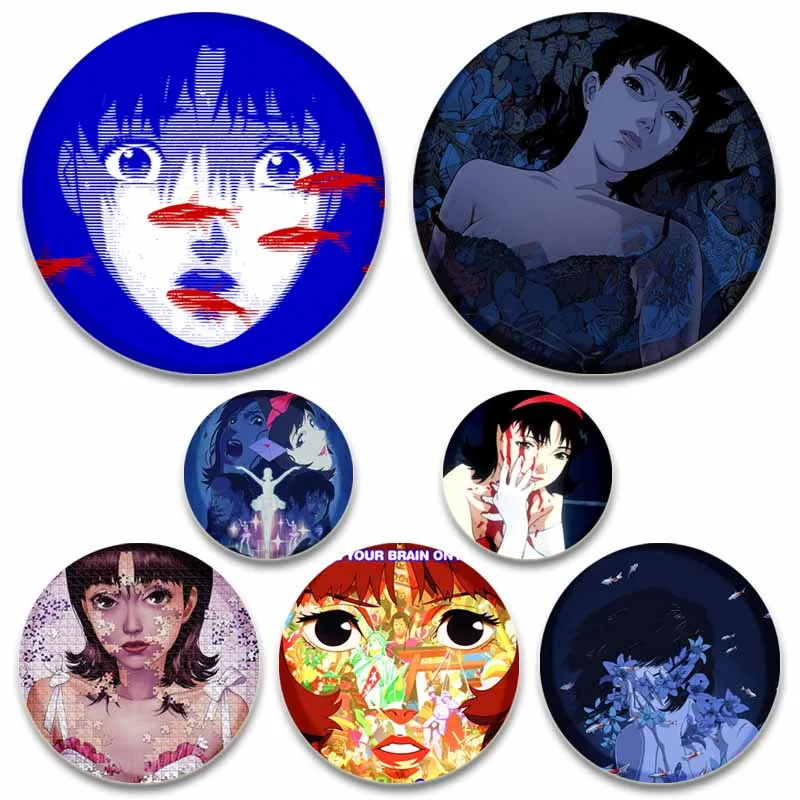 58mm Anime Movie Perfect Blue Brooches Fashion Jewelry Accessory Cartoon Badge Cosplay Enamel Pins Clothes Backpack Decoration