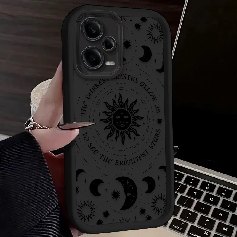 Retro Moon Sun God Phone Case for Xiaomi Redmi Note 13 12 11 Pro Plus 4G 5G 12S 11S 10S 10 9 9S 8 12C 13C A3 Soft Silicone Cover