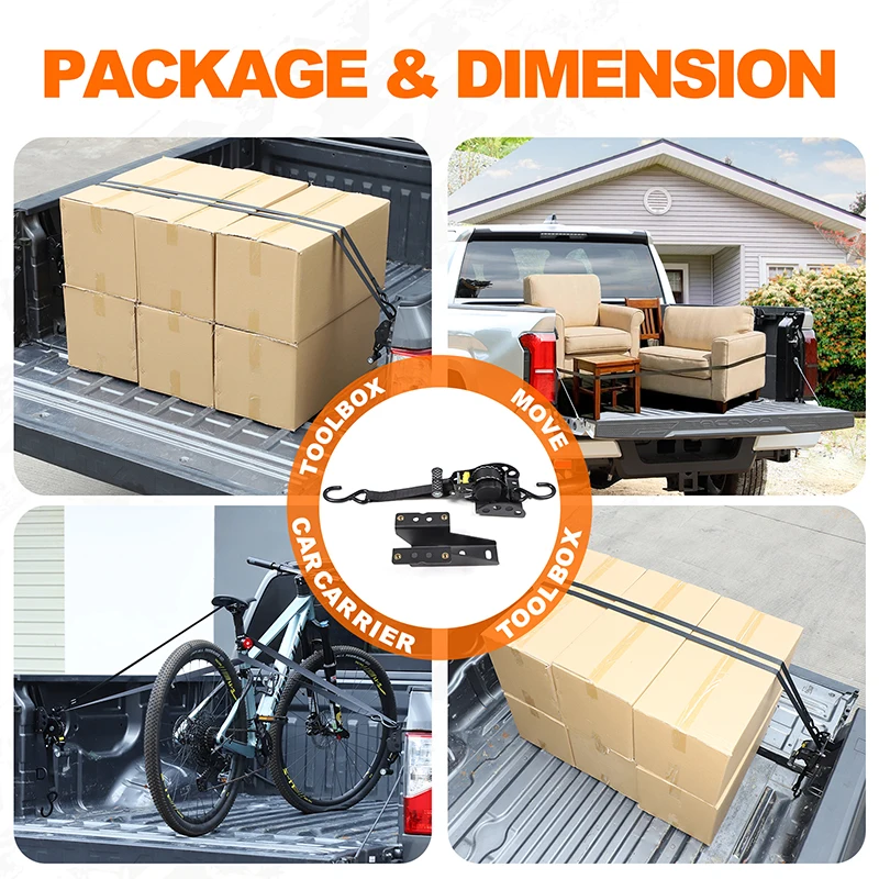 

For Nissan Titan 2016-23 Carbon Steel Pickup Truck Bed Cargo Box Hook Rope Fixed Buckle Cargo Box Securing Strap Car Accessories