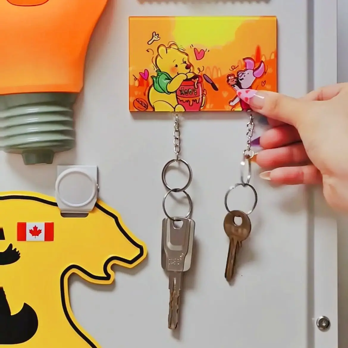 New Couple Keychain Hanger Wall Key Holder Home Decor Cartoon Lion