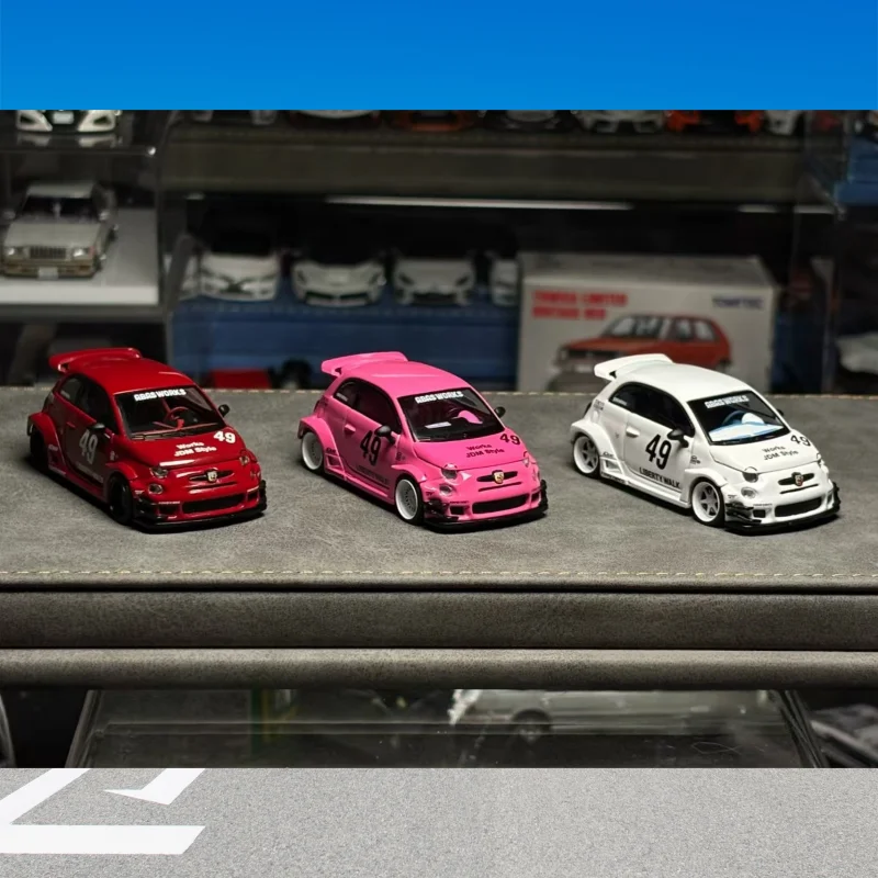 1-64-abas-abarth-595-lbwk-lb-works-851-合金ダイキャストミニチュアシミュレーションカーモデル、コレクションオーナメント、新製品