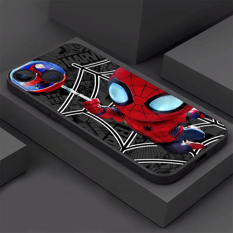 マーベル-iPhone用保護ケース,スパイダーマン,スパイダーグウェン,iPhone 15,14 pro max,16,8,se,11 plus,x,12 mini