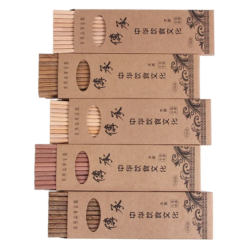 10 Pairs Natural Rosewood Chopsticks Reusable Healthy Chinese Wooden Chop Sticks Sushi Food Stick Tableware Kitchen Utensils New