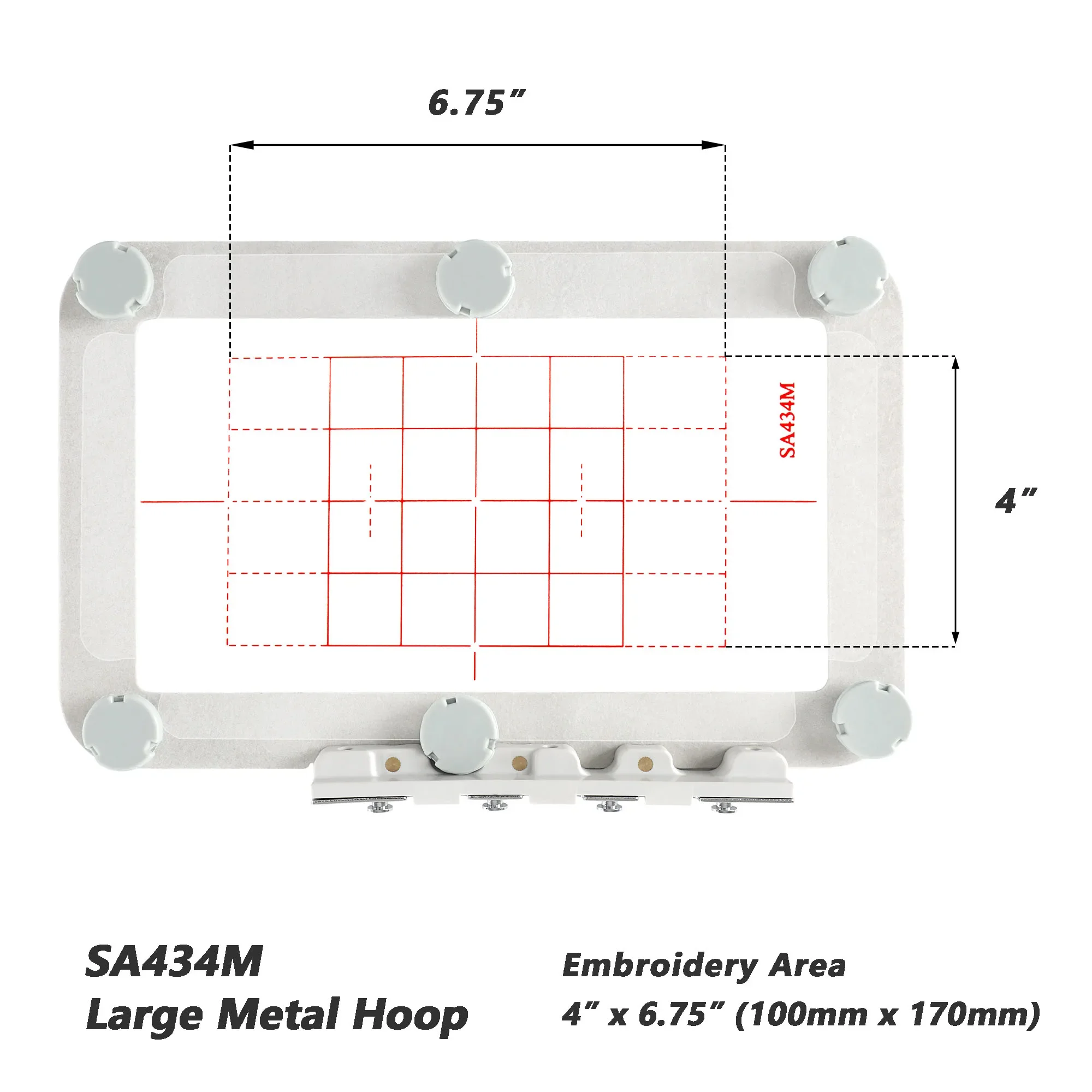 SA434M Magnetic Mighty Hoop 5x7inch 100x100mm for Brother NV950 M230E M280D 900 M240ED 500D 97E 955 PE300S SE600 SE625 SE400