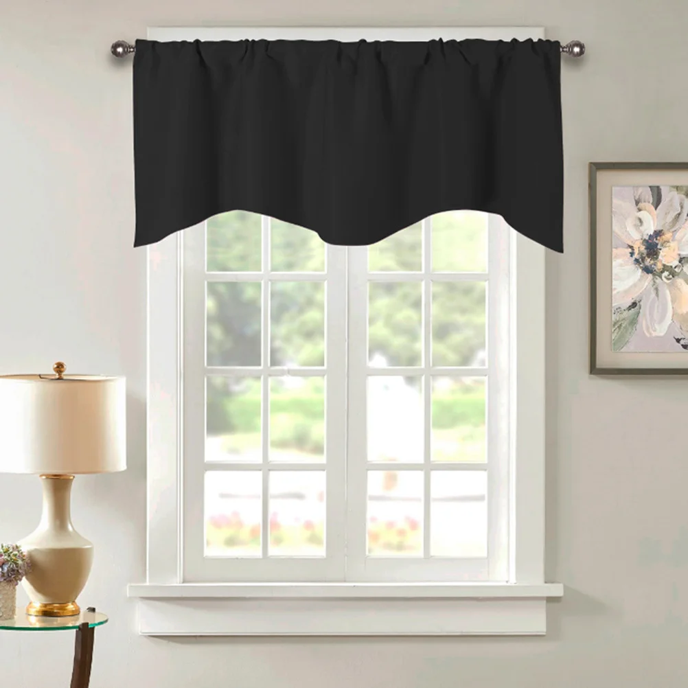 

Black Short Window Curtain For Home Hotel Restaurant Light Blocking Curtains Kitchen Door Pure Color Modern Simple Design