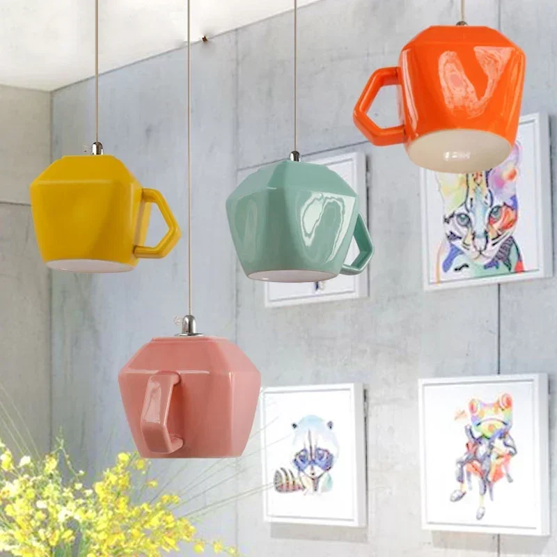 TechHPModern Cup Pendant Light Nodic Dining Room Hanging Lamp Kitchen Chandelier Fixtures Ceiling