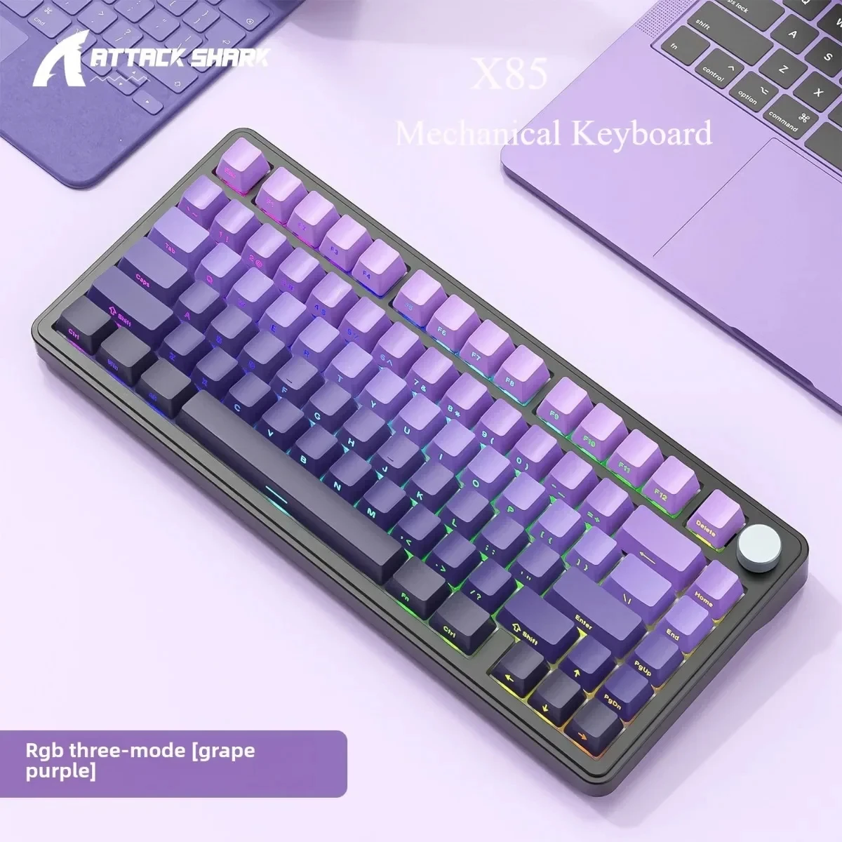 

Attack Shark X85 Bluetooth Keyboard Gaming Mechanical Keyboard RGB 3 Mode Full-key Hot-swap GASKET Structure Game Accessories