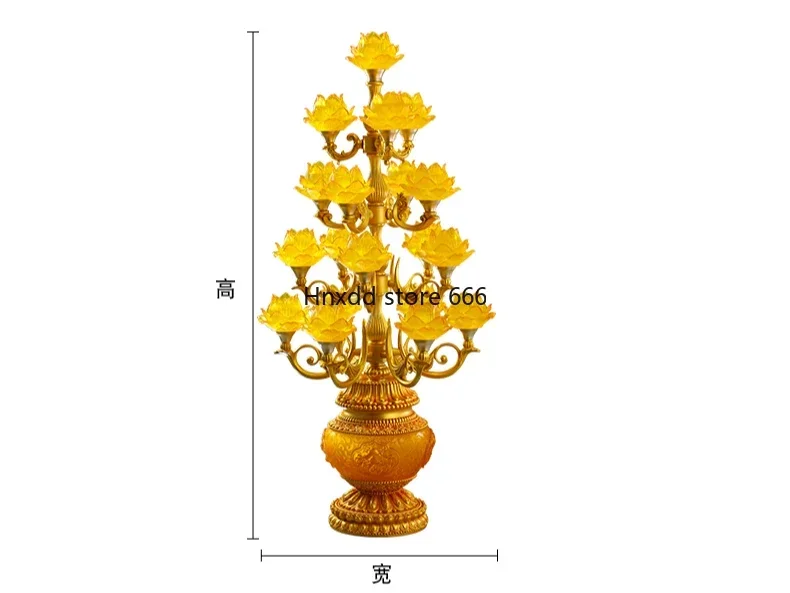 Glazed Jiupin lotus flower lamp plug-in Buddha front led respect Buddha Guanyin Bodhisattva everbright lamp