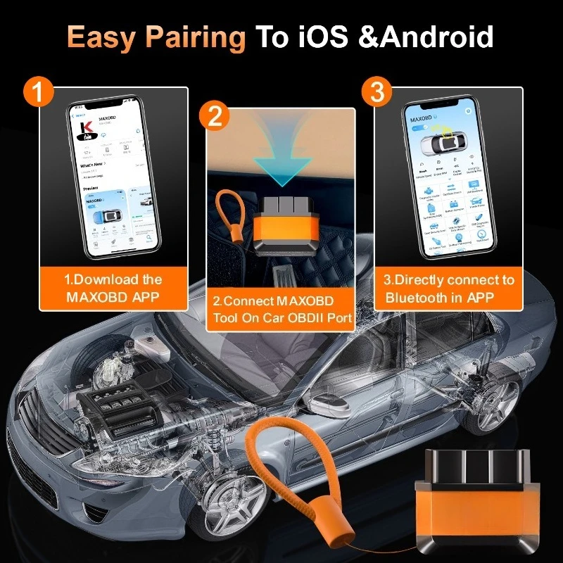 KW905 Bluetooth 4.0 5.0 5.2 OBD2 Car Fault Scanner Vehicle Code Reader Auto Diagnostic Tool