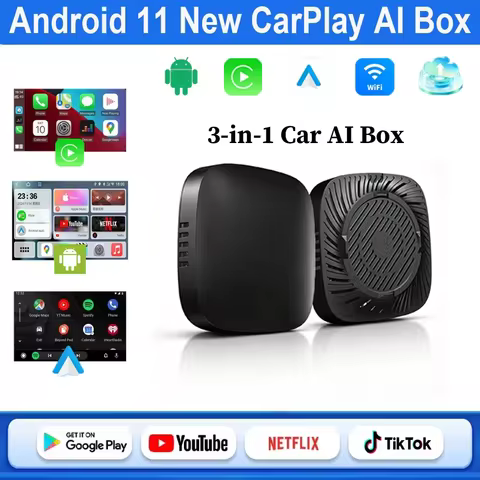 Hot Android 11 CarPlay AI Box Wired to Wireless Auto USB WiFi Adapter for YouTube Netflix Universal TV Box Plug and Play