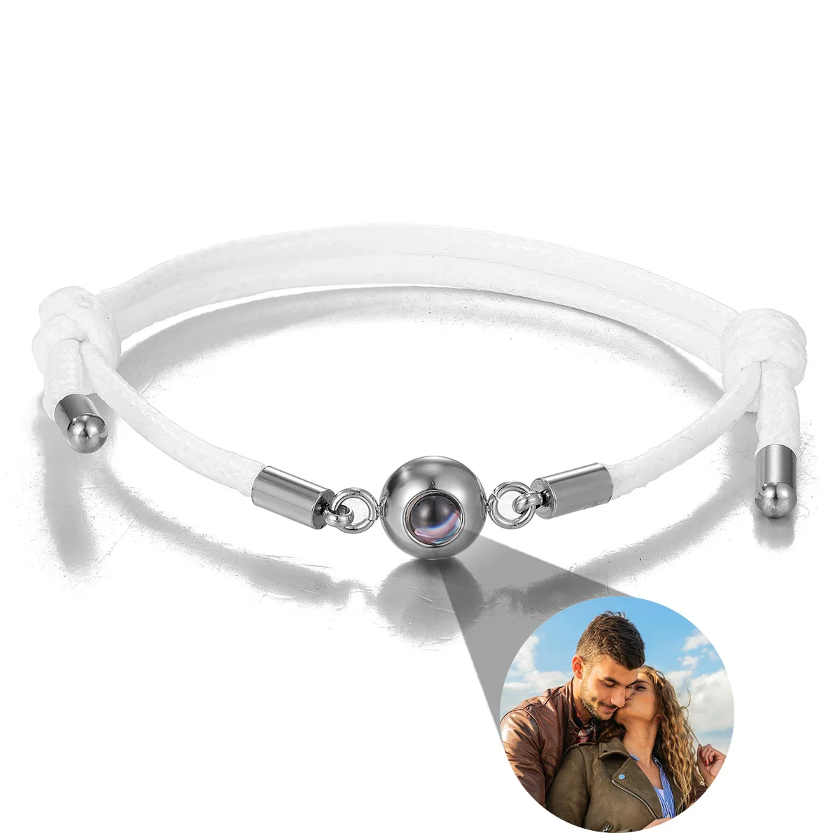 New Custom Personalized Photo Projection Bracelet couples Adjustable chain Female and Male Commemorative Gift Birthday