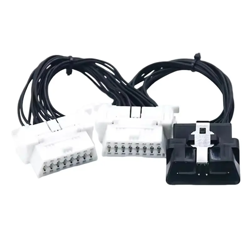 NEW HOT In Stock-J1962 16 Pin OBD Cable Splitter Y Type 30 Cm OBDII Extension Cable Car Diagnostic Tool One Male To Two Female 2