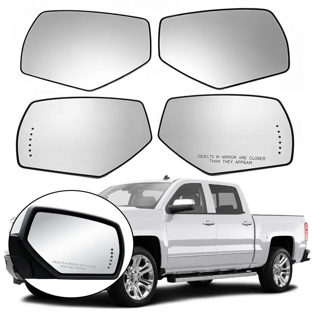 

For Chevy Silverado GMC Sierra 1500 2500 3500 2014-2019 1x Light Right Side Replace Heated Rearview Mirror Glass Lens Reflector