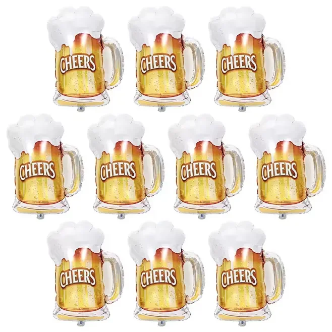 6/10 Stück Bierballons Krugballons Oktoberfest-Dekoration Cheers Whisky Globos Riesen Mini Party Hochzeit Bälle Flaschen Wein – Detail 7