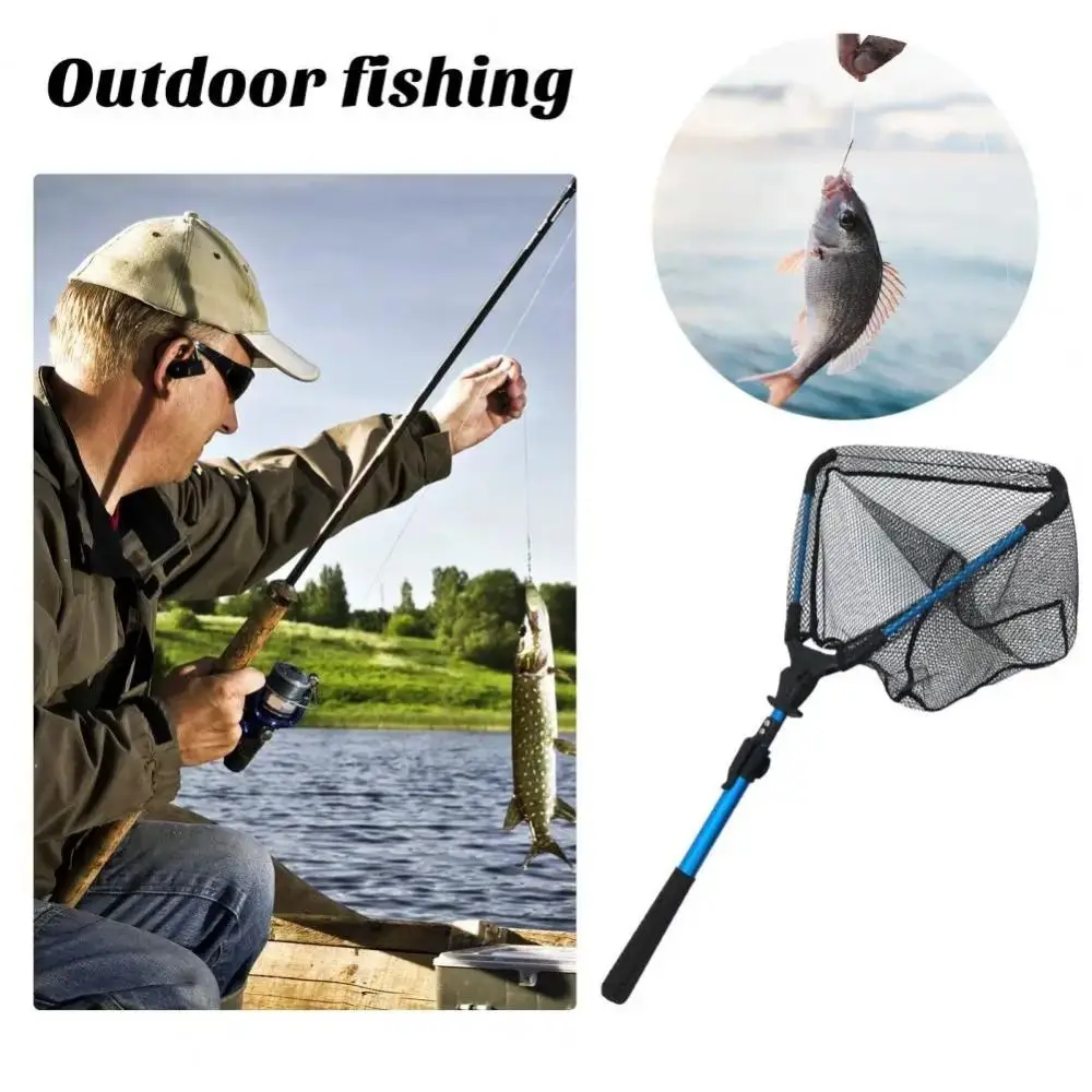 Durable Folding Fishing Net Retractable Triangle Hand Copy Net Fishing Accessories Anti-hanging Silicone Net Bag