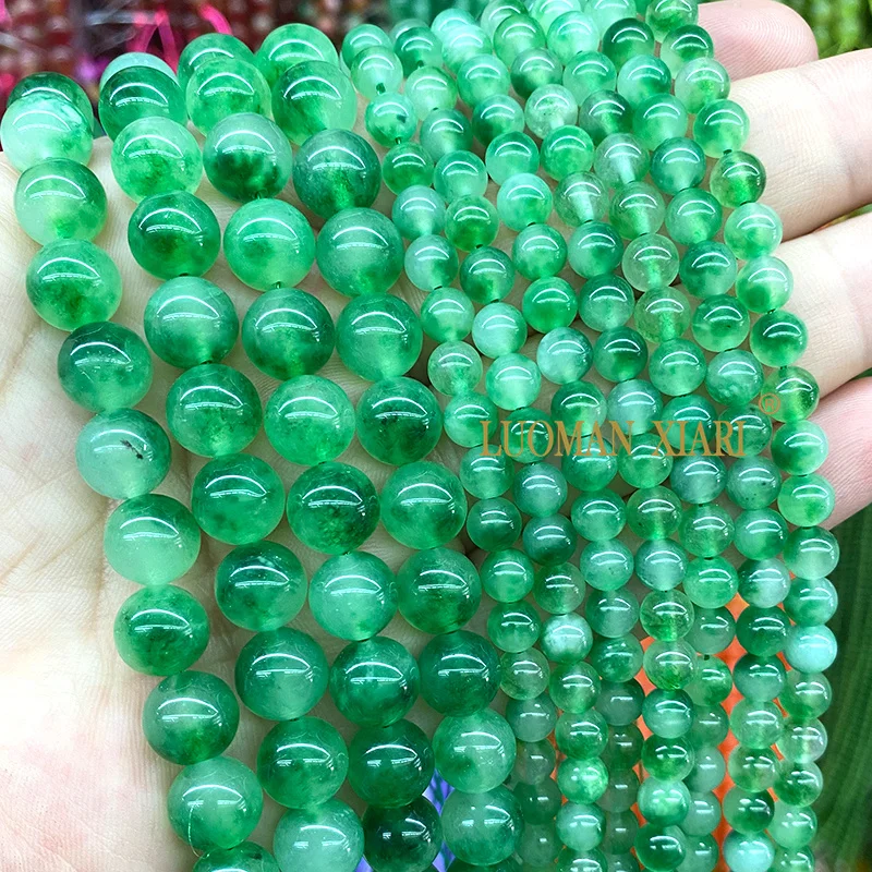 4-12MM Natural Stone Purple Flower Jades Chalcedony Loose Round Spacer Bead for Jewelry Making Diy Earrings Bracelet Accessories