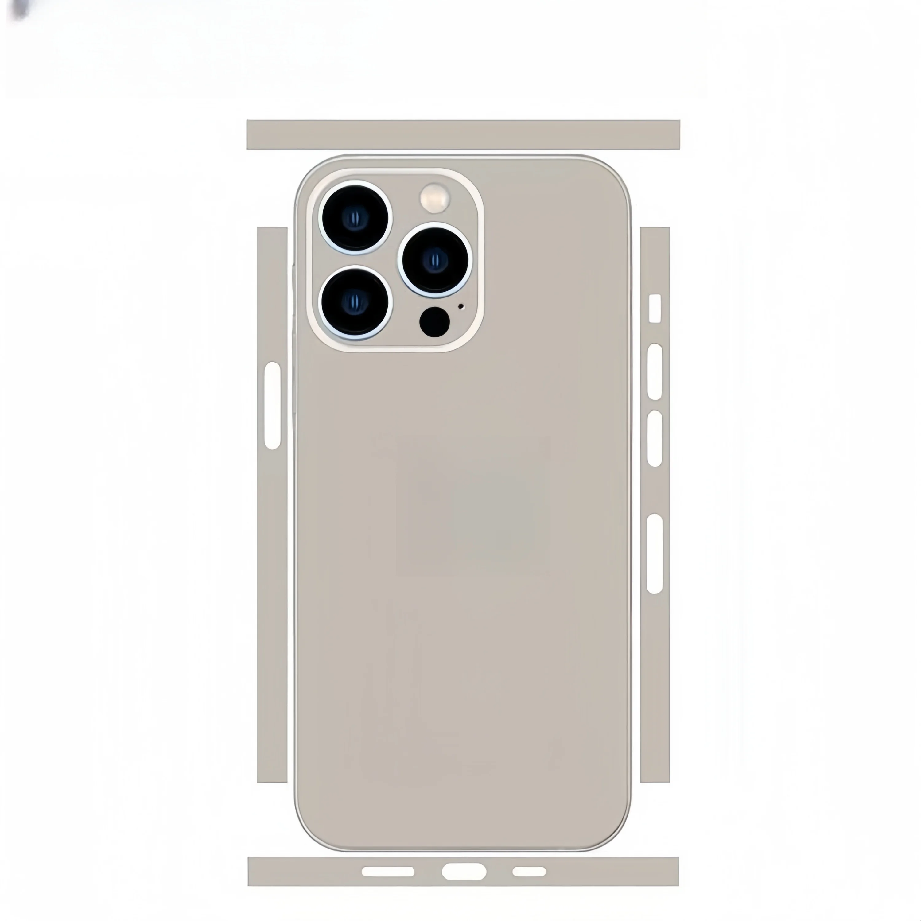 Plain Color Decal Skin for iPhone 13 14 15 16 17 Pro Max Back Film Cover Wrap Rear Screen Protector Anti-scratch Durable Sticker