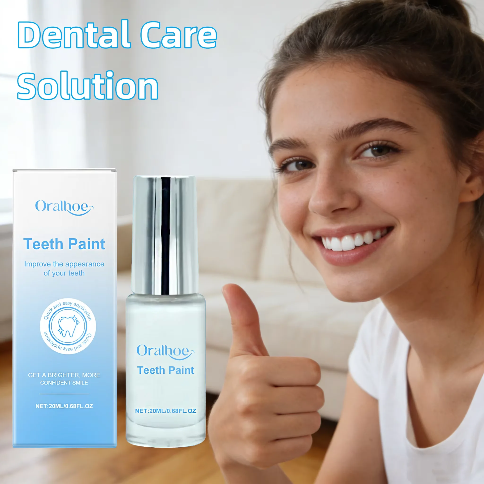 ORALHOE Teeth Wh-iten Serum Instant Remove Plaque Stain Repair Gums No Sensitivity Bleach Fresh Breath Brighten Teeth Care Serum