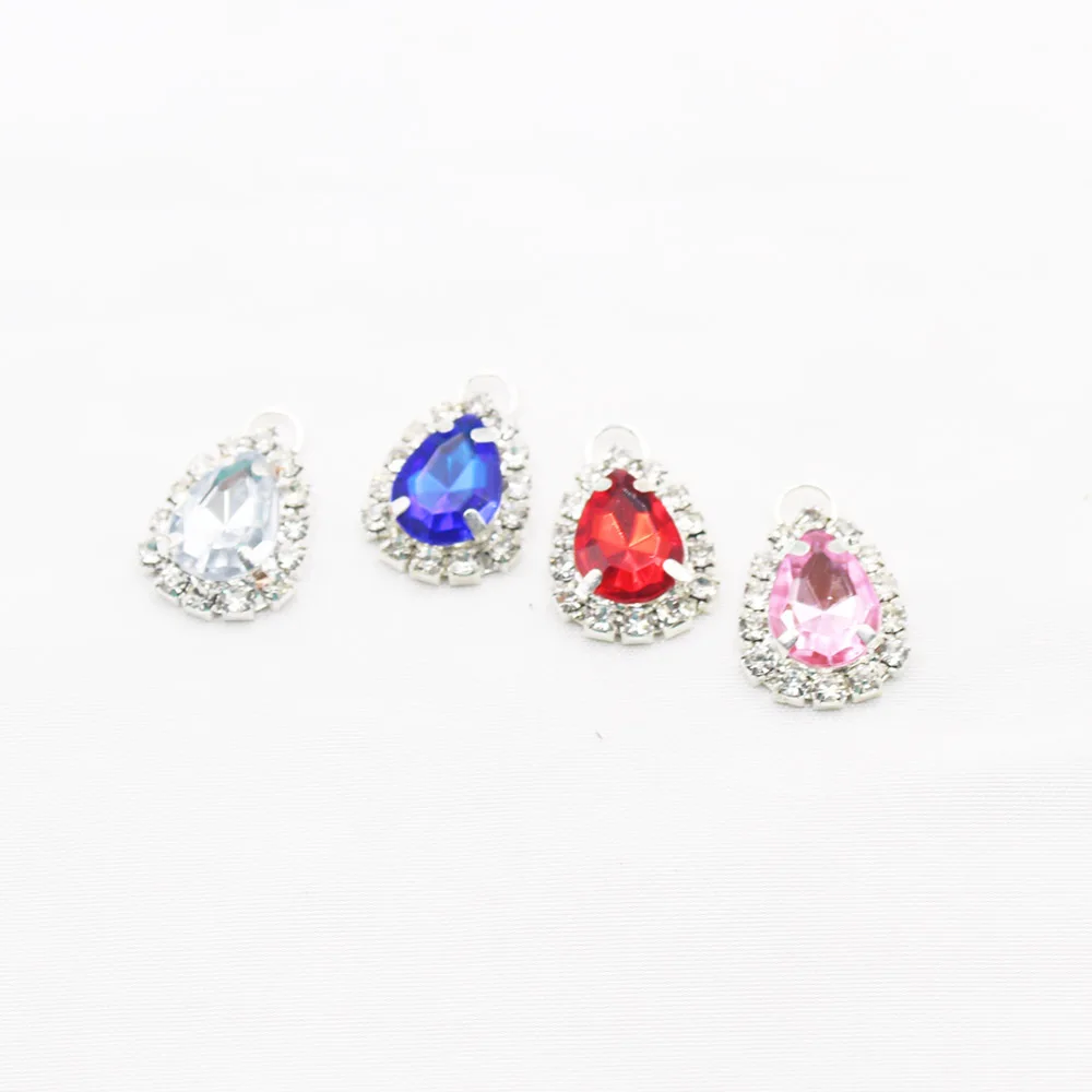 10pcsOFXSHIP Waterdrop مخلب الماس معدن معلق الأحجار الكريمة عقد دي اي واي مجوهرات اكسسوارات زوجين هدية مواد الديكور