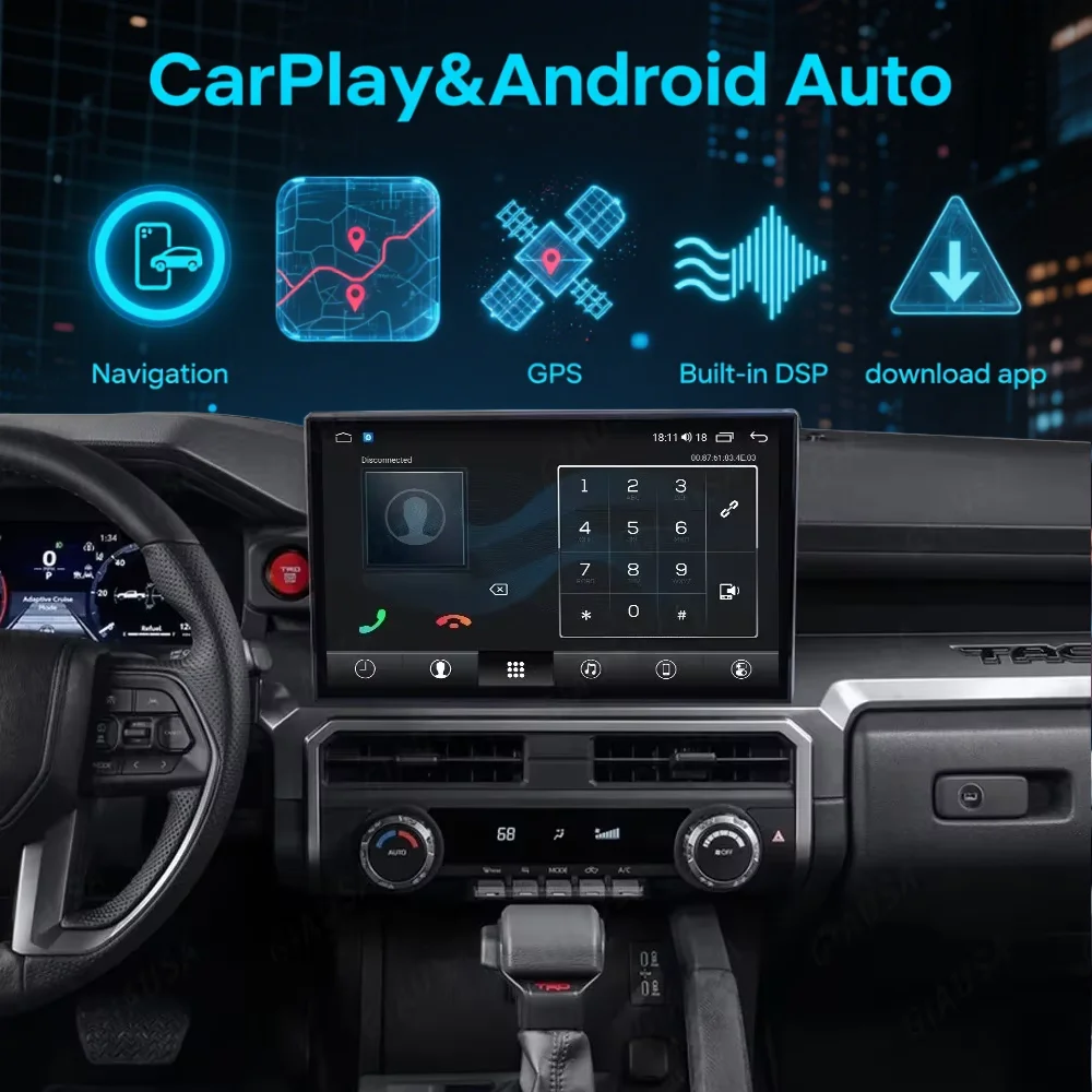 14.6Inch Android 14 Tape Recorder Car Radio For TOYOTA TACOMA 2024 CarPlay GPS Navigation Multimedia Player Head Unit Stereo