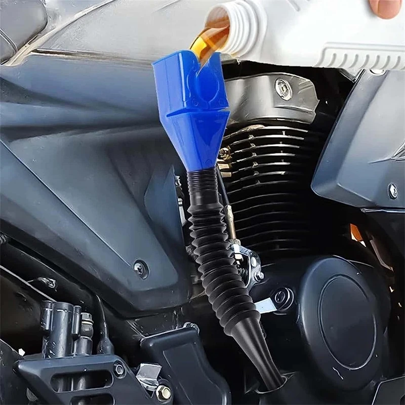 Embudo de combustible retráctil para coche, herramienta de drenaje Flexible, embudo a presión, cierre de plástico Universal, herramienta de repostaje para motocicleta