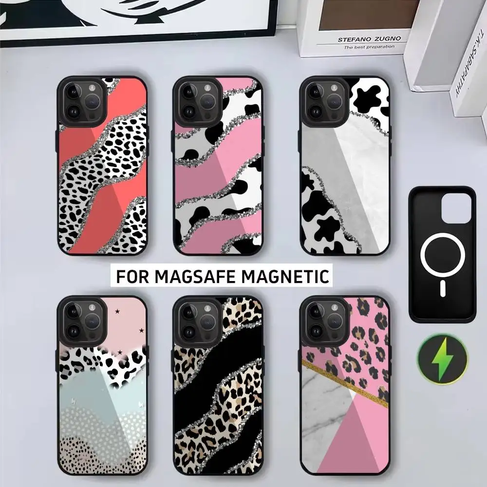 

Creative l-leopard print pattern Phone Case For iPhone17,16,15,14,13,12,11 Plus,Pro Magnetic For Magsafe Wireless Charging