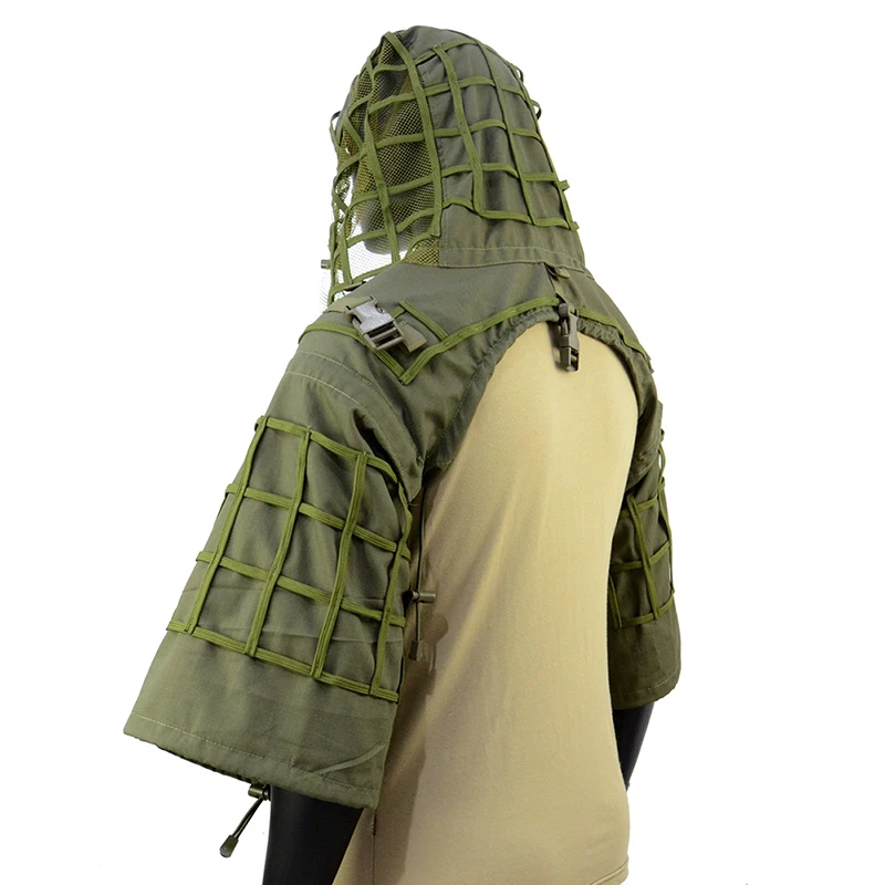 Ghillie-Anzug, taktischer Scharfschützmantel, Viper-Kappen, Jagdmantel, Material und Farbe optional, Tarnkleidung für Airsoft-Paintball – Detail 14