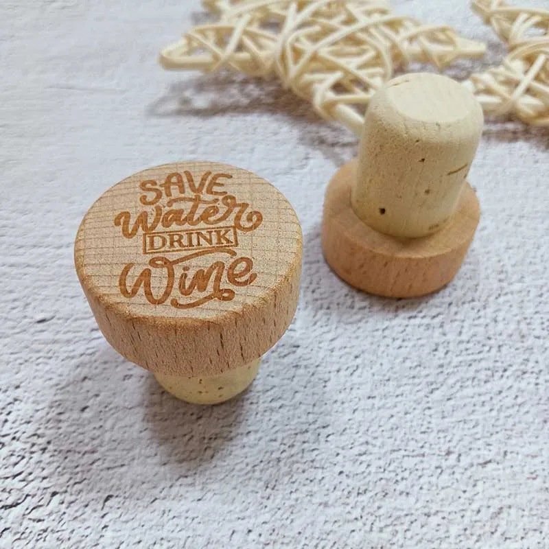 Custom 10/50/100pcs Wooden Corks Laser carved Wine Bottle Stopper Wedding Bridesmaid Gift Bachelorett Party Decor Gift For Guest