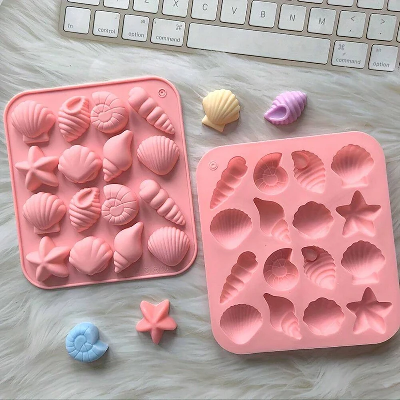 Seashell Silicone Mold Ocean Marine Starfish Conch Shell Cake Decoration Chocolate Candy Fondant Soap Crafts Making Resin Mold