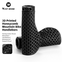 WEST BIKING 3D Printed Bicycle Grips Ergonomic MTB Handle Cuffs Grips Ergonomic Soft Bike Handlebar Grips Bicycle Accessories