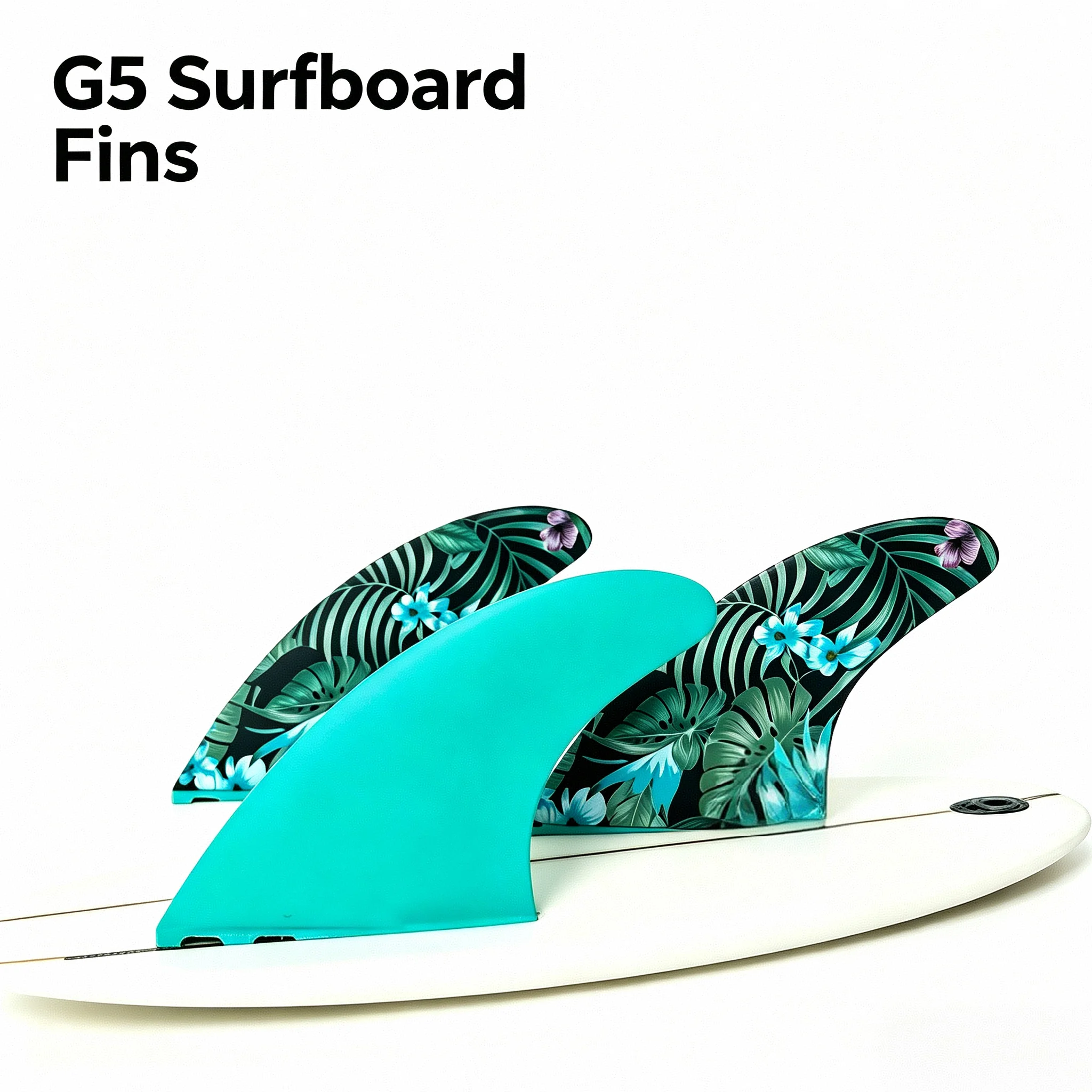 

G5 Thruster Surfboard Fin Set (3-Piece), Fiberglass Construction, Fut-Compatible, Versatile Medium-Sized Fins for Shortboards, S