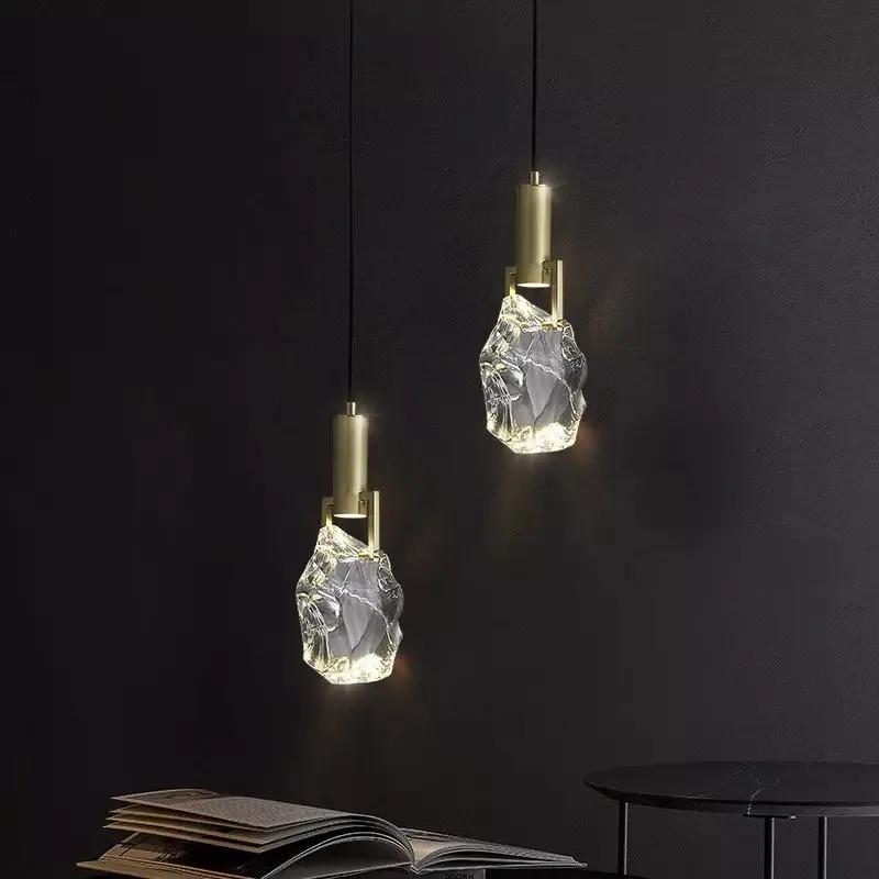 Modern Luxury Crystal Pendant Lamp Minimally Crystal Bedroom Bedside Lamp Hanging Lights  Home Decor Suspension Indoor Lighting