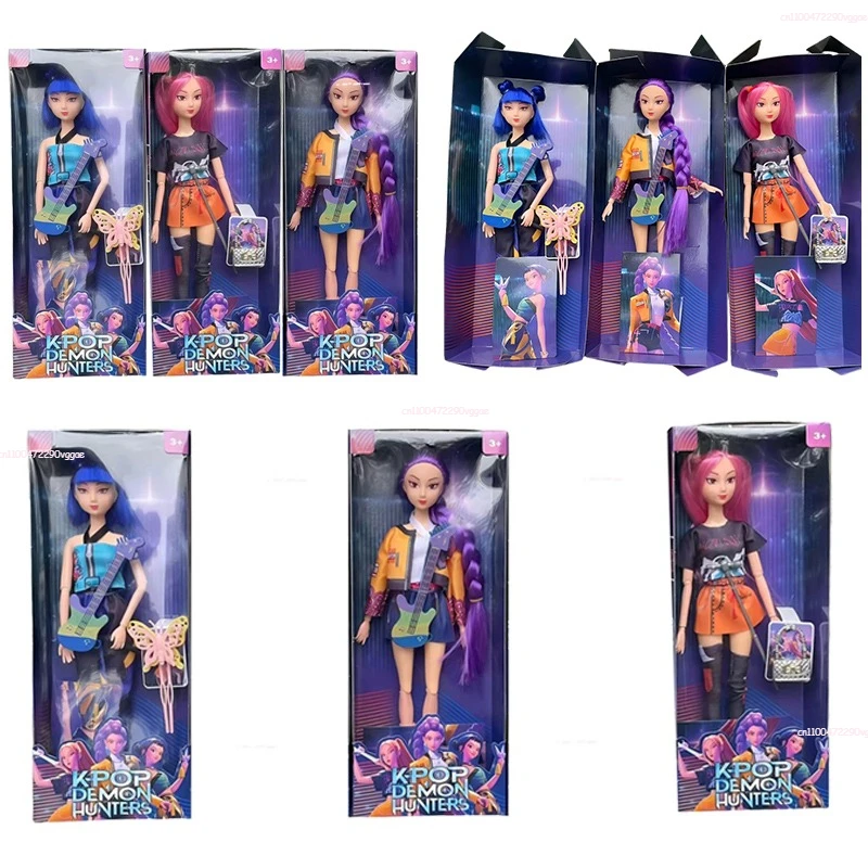 دمى شخصيات الحركة Kpop Demon Hunters - عبوة من 3 قطع مع موسيقى، ألعاب بلاستيكية يمكنك صنعها بنفسك للفتيات 3+، هدية Kpop قابلة للجمع #3