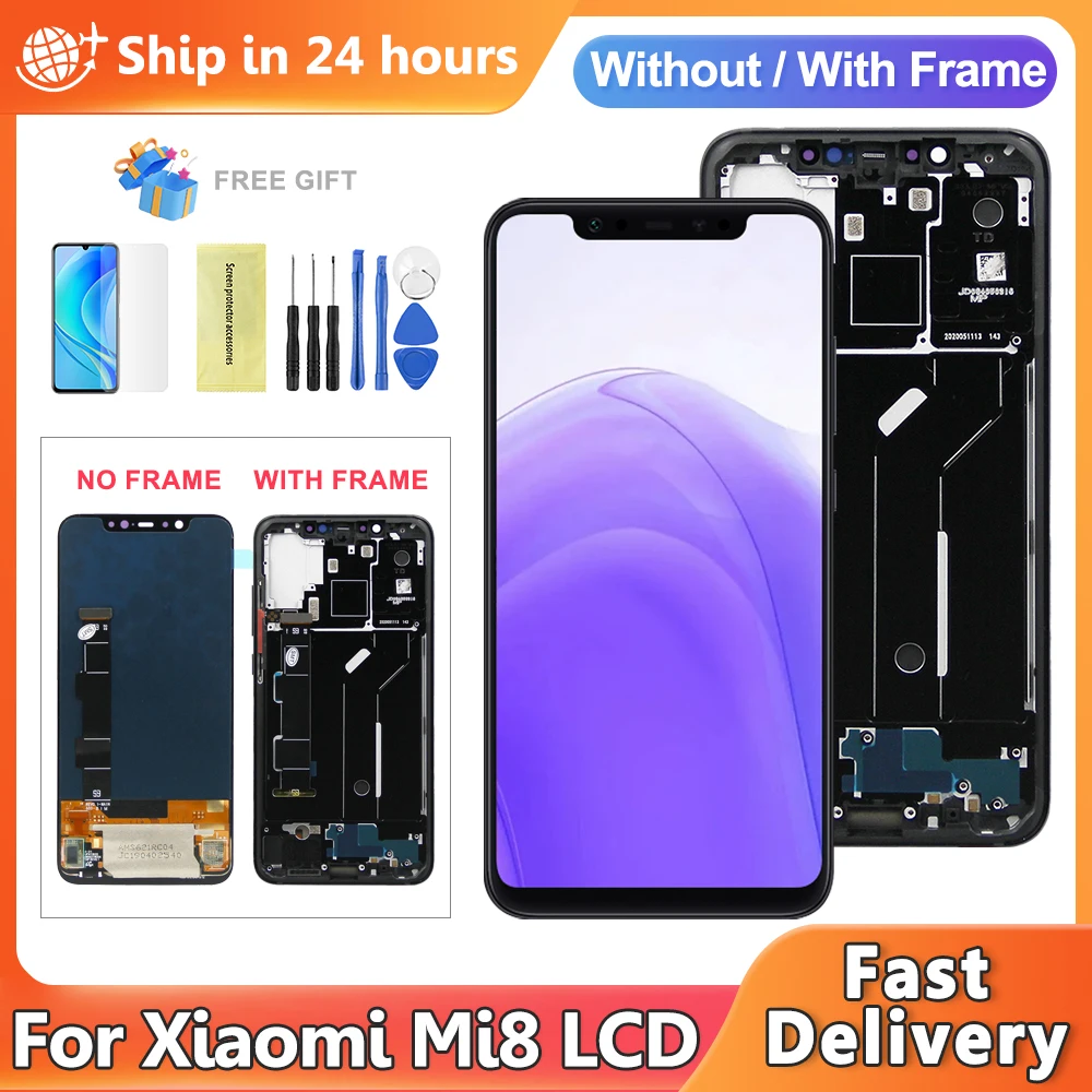 AMOELD For Xiaomi Mi 8 M1803E1A LCD Display Touch Screen Digitizer Assembly for Xiaomi Mi8 Screen Replacement