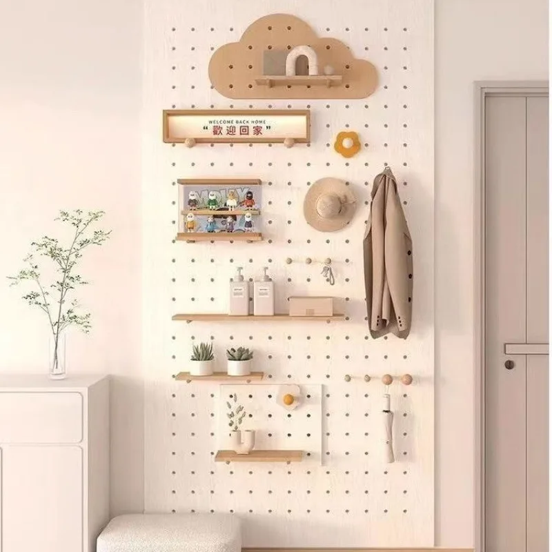 Entrance Hole Board Storage Rack, Wooden Display Storage Wall, Cloud Storage Rack, Wall Hanger Painting, Cross-border