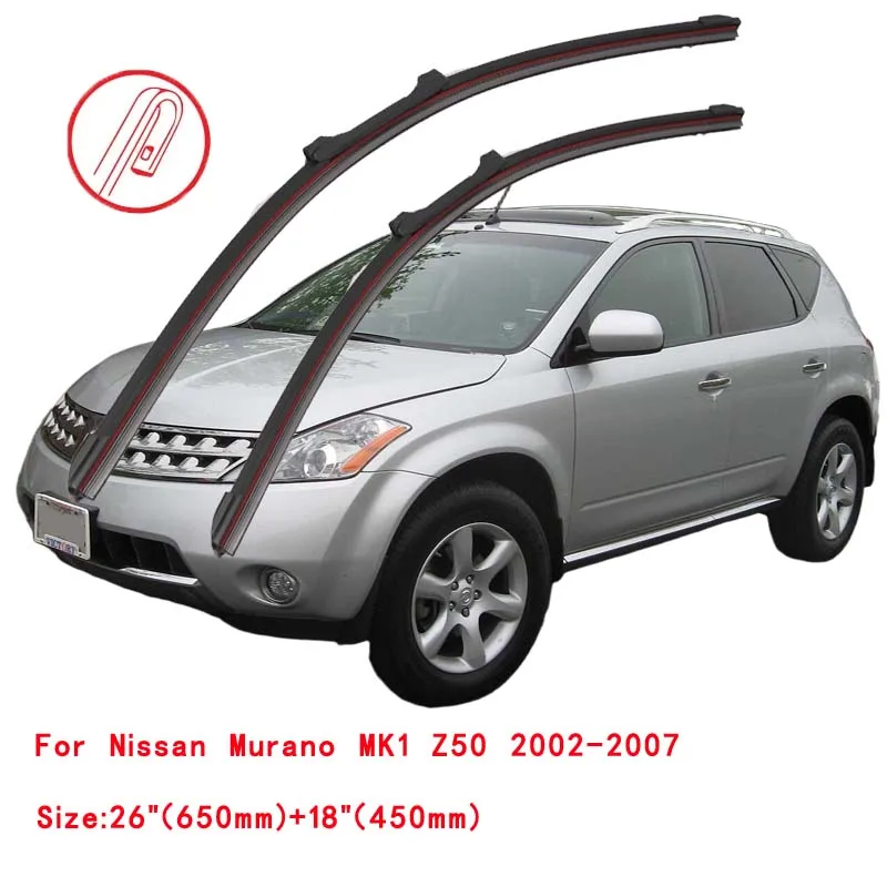 For Nissan Murano SUV Z50 Z51 Z52 2003 2007 2008 2010 2014 2016 2019 2020 2022 Car Brushes Double Rubber Windshield Wiper Blades