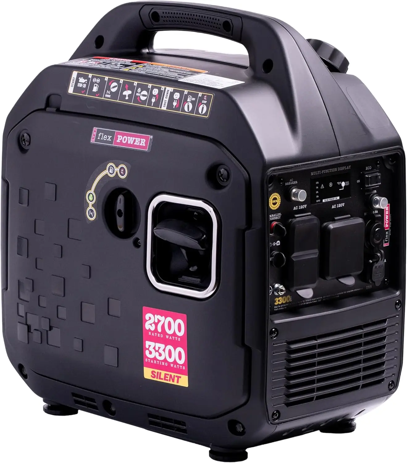 

Flex Power 3300W Portable Inverter Generator - Engineered by RV Generator Professionals, 30 Amp Ready