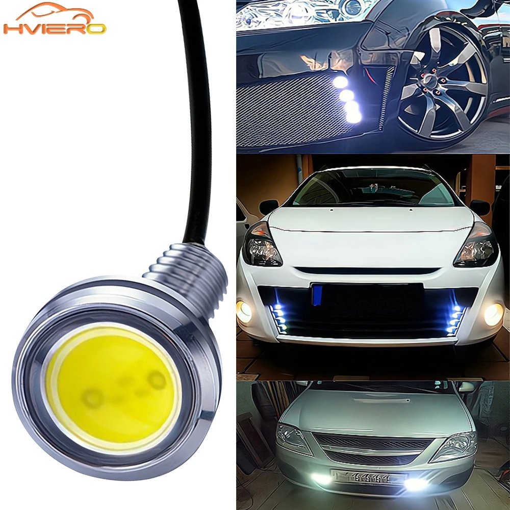 Auto LED Black Shell Silver Day Running Ultra Bright Eagle Eye Car 12V Bulbs Waterproof Modifie Rogue Brake Reversing DRL Light