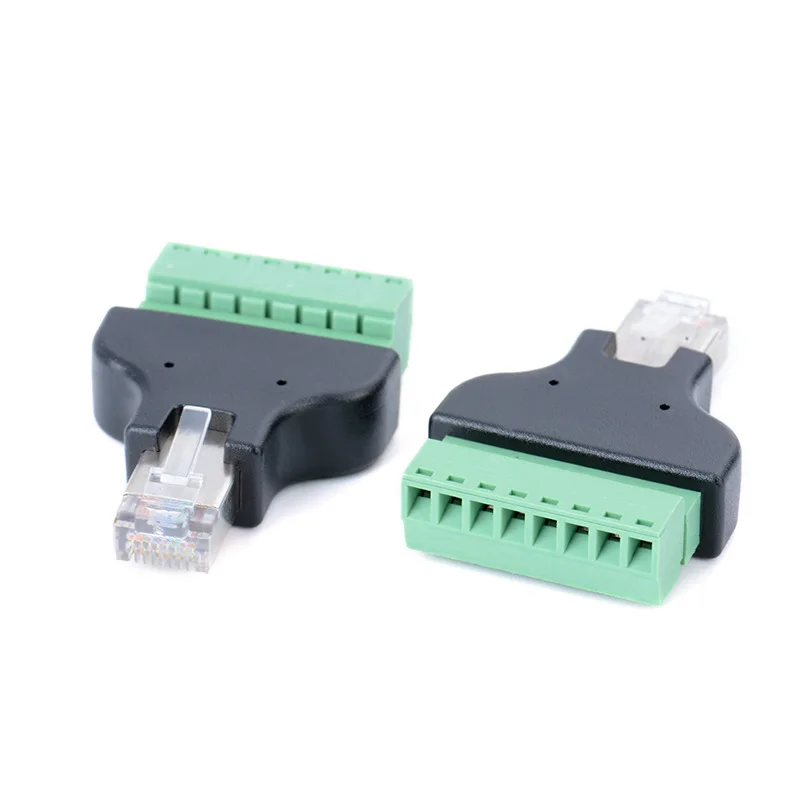 RJ45 network cable connector DIY network wiring head module network cable crystal head extender screw fixed and lengthened