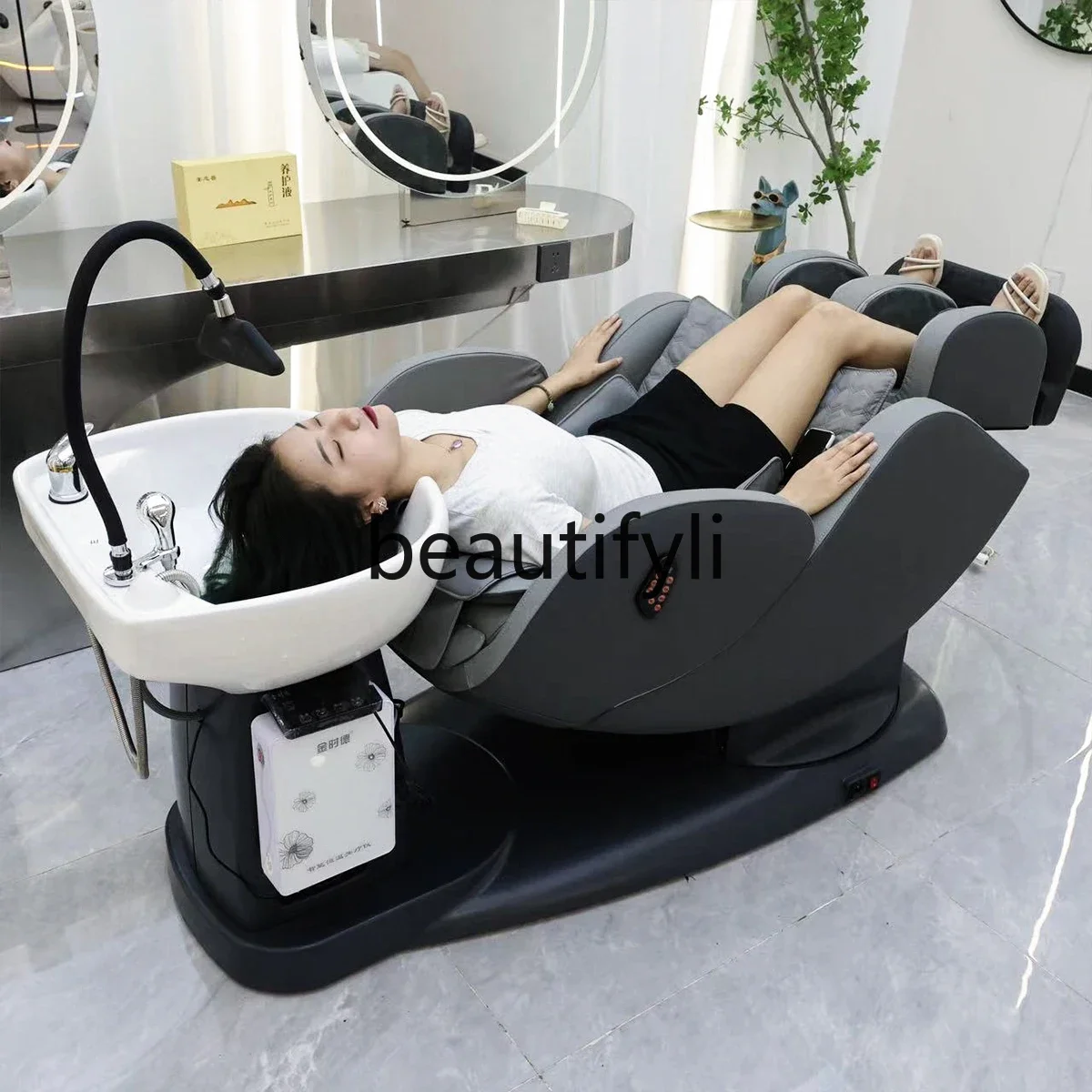 

ss D High-end hair chair rotating massage flush bed multi-functional electric shampoo bed