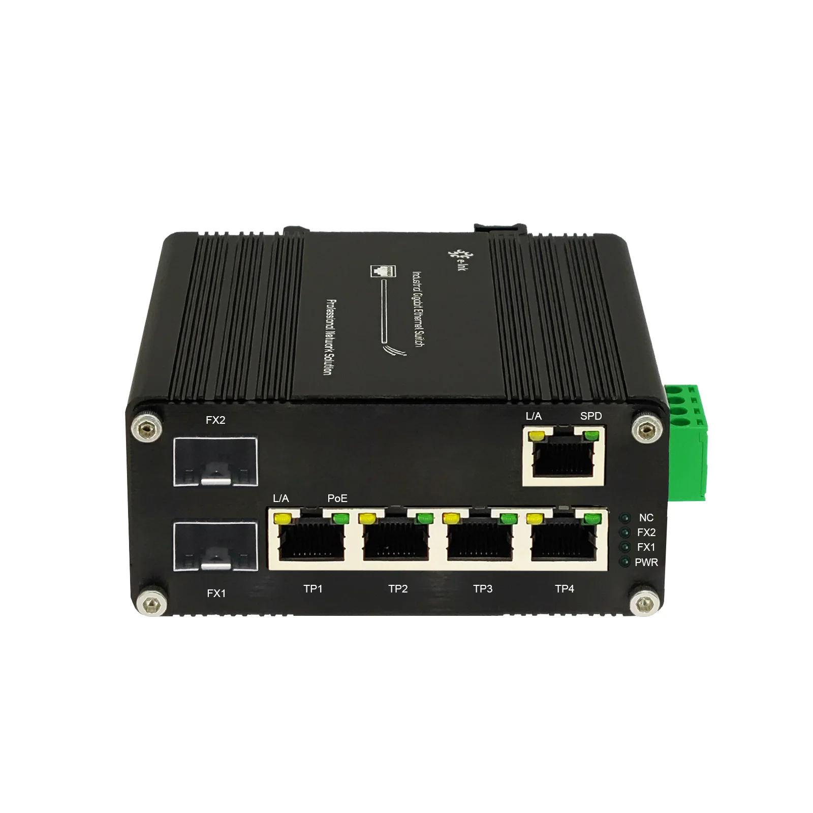 Industrial PoE Fiber Switch IEEE802.3bt 90W 5-Port 10/100/1000Mbps RJ45 and 2-Port 100/1000X SFP Gigabit Ethernet Switch