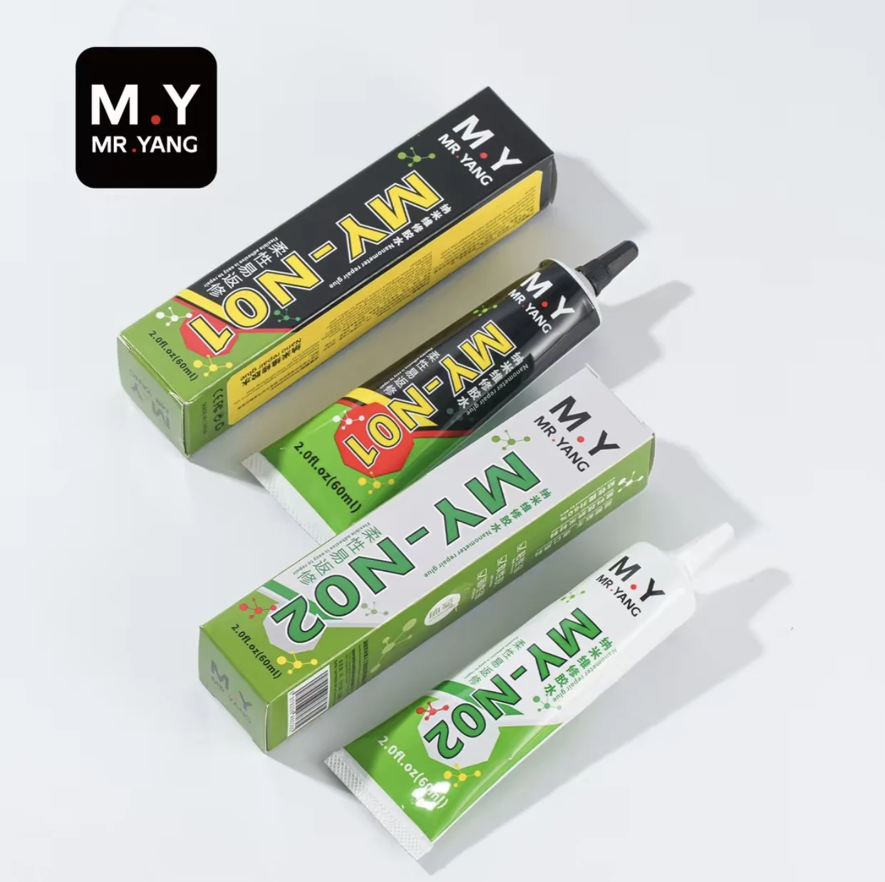 YCS M.Y Nano Repair Adhesive: Flexible and easy to repair, with excellent toughness. Repair adhesive in black/transparent.