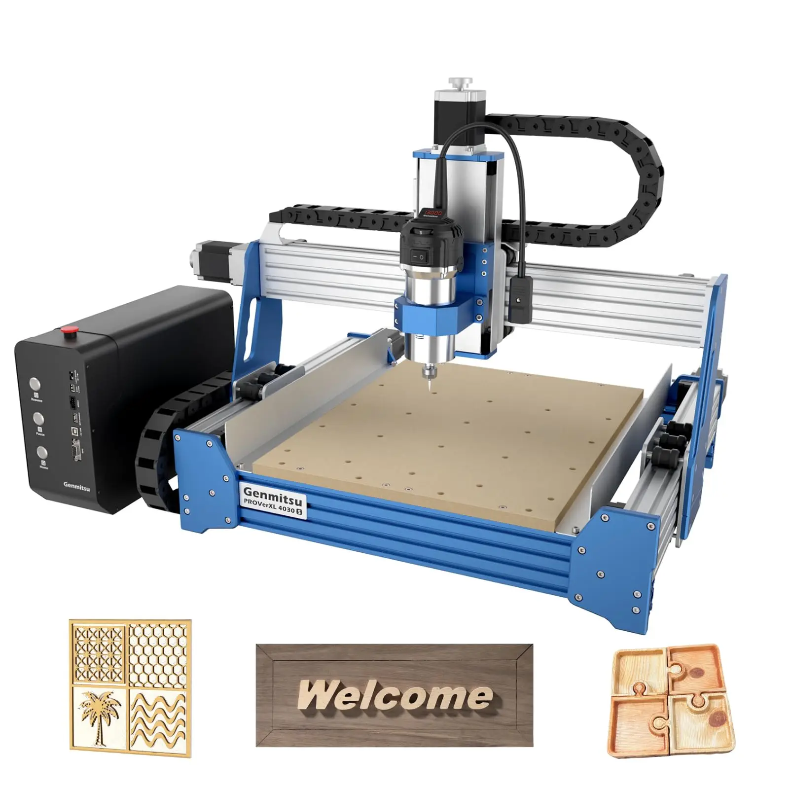 Genmitsu PROVerXL 4030S CNC Router Machine 710W Spindle 3-Axis Desktop Metal Wood Milling Machine Linear Rail Wireless APP Contr