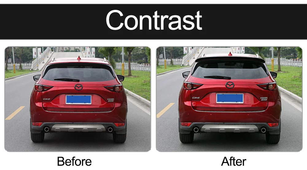 ABS Plastic Unpainted Primer Rear Trunk Wing Spoiler Lip Boot Cover Auto Part 2017 2018 2019 For Mazda CX-5 CX5 view 2