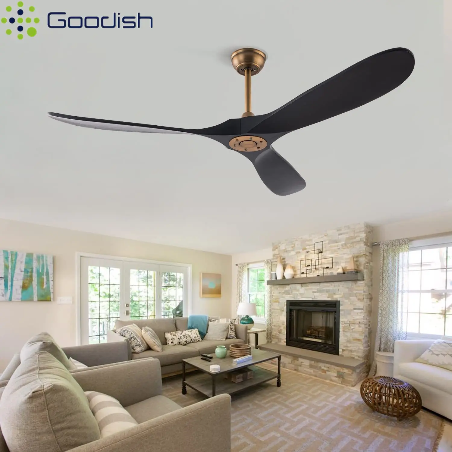 

​ Промышленный ретро инвертор постоянного тока, потолочный вентилятор, умная дистанционная лампа для большой спальни, бесшумный деревянный вентилятор ​ Люстра для украшения дома