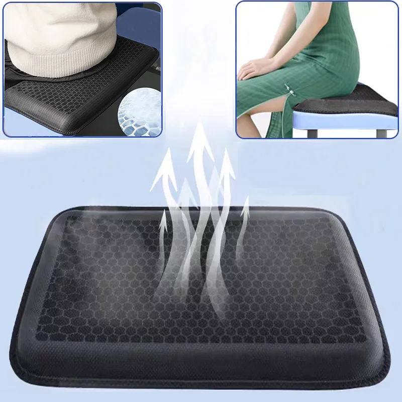 

Gel Seat Cushion Hip Massage Pillow Summer Cushion for Pressure Relief Breathable Chair Pad Car Seat Office Chair Soft Cushion