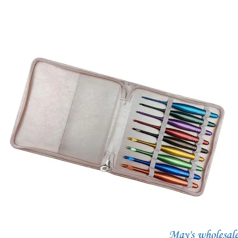9 Pcs Crochet Hook Set 3.5mm-8.0mm Crochet Needle Ergonomical Crochet Needle with Case Knitting Needle for Craft Projec 448A