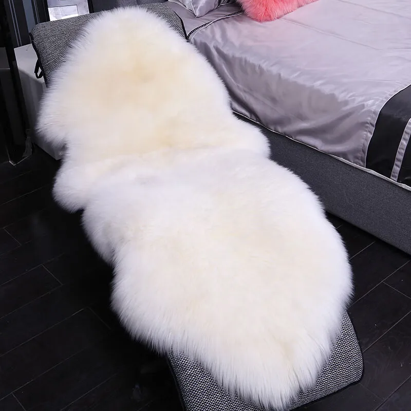 Pure Sheepskin Wool Blanket 70*100cm Winter Comforter Wool Quilt Fur Shearling Bedding Set Warm Blanket Luxury Heavy Beige Khaki